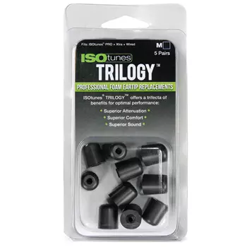 ISOtunes Trilogy™ 5-pack earplugs for hearing protection, Black