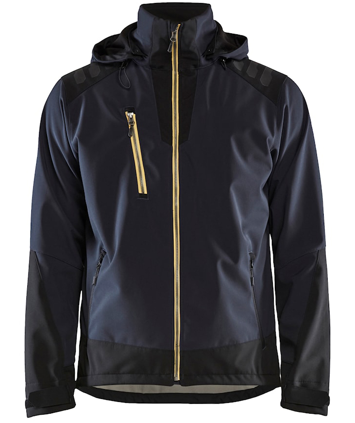 Bl&aring;kl&auml;der softshell jacket, Dark Marine Blue/Yellow