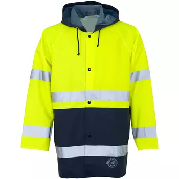 Abeko Sitex rain jacket, Hi-vis Yellow/Marine