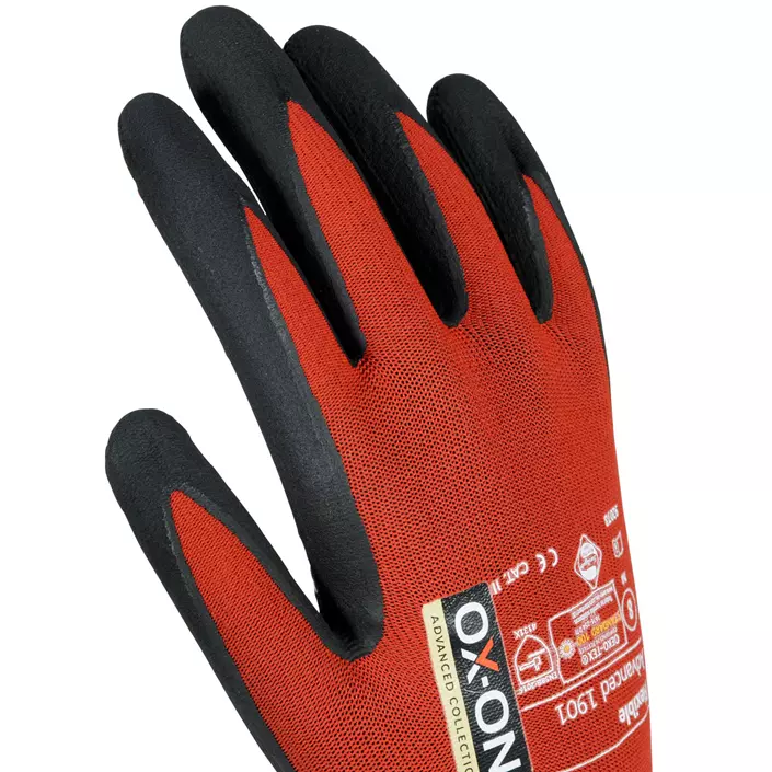 OX-ON Flexible Advanced 1901 work gloves with dots, Red/Black, large image number 1