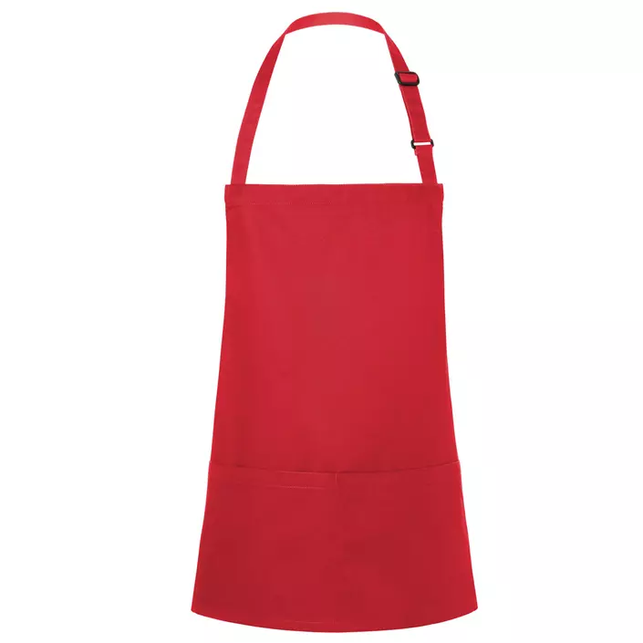 Karlowsky Basic bib apron with pockets, Red, Red, large image number 0