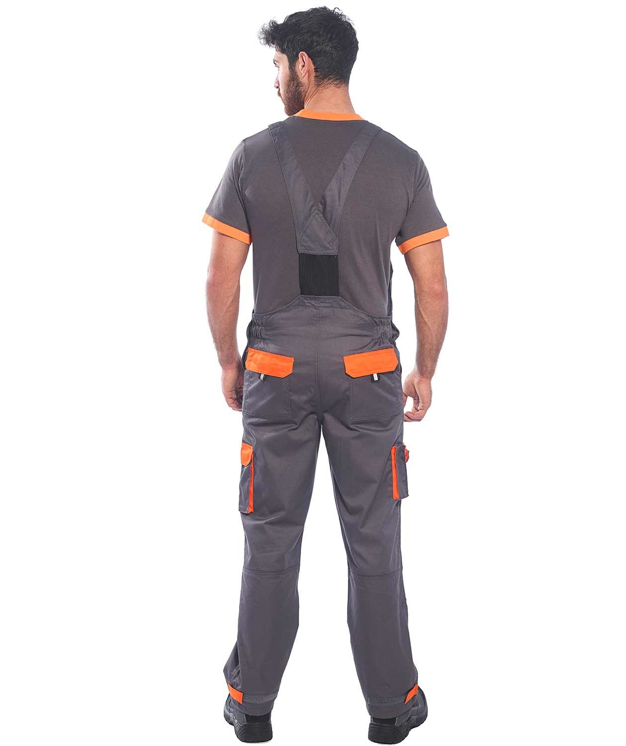 Portwest Texo work bib and braces, Grey/orange, large image number 2