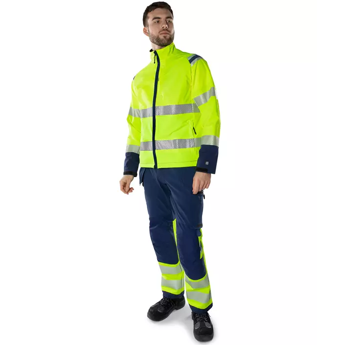 Fristads Green work jacket 4647 GSTP, Hi-Vis yellow/marine, large image number 1