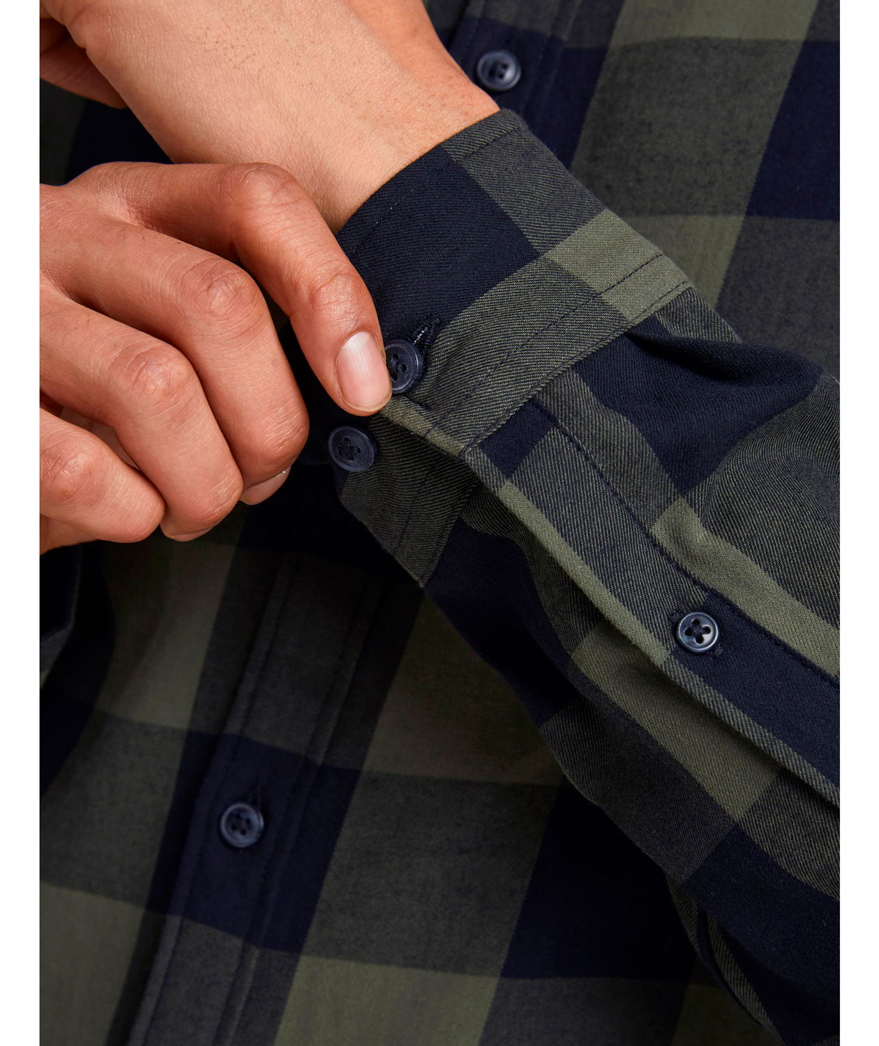 Jack & Jones JJEGINGHAM Slim fit lumberjack shirt, Dusty Olive, Dusty Olive, large image number 3
