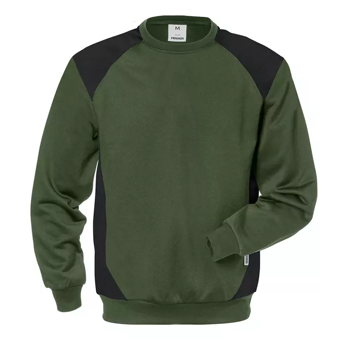 Fristads sweatshirt 7148 SHV, Army Green/Black, large image number 0