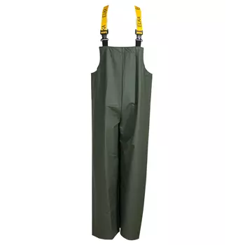Elka PVC Light rain bib and brace trousers, Olive Green