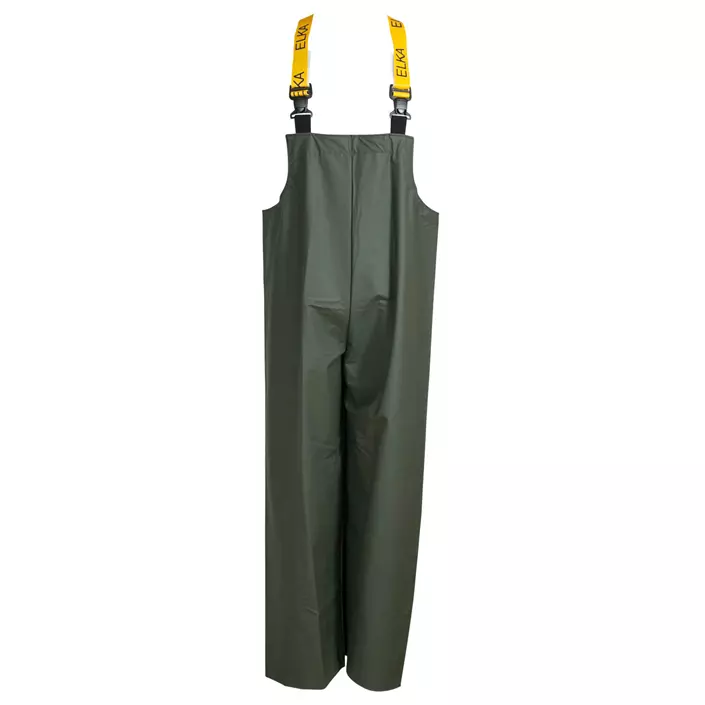 Elka PVC Light rain bib and brace trousers, Olive Green, large image number 0