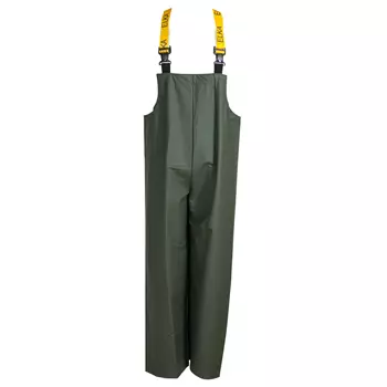 Elka PVC Light rain bib and brace trousers, Olive Green
