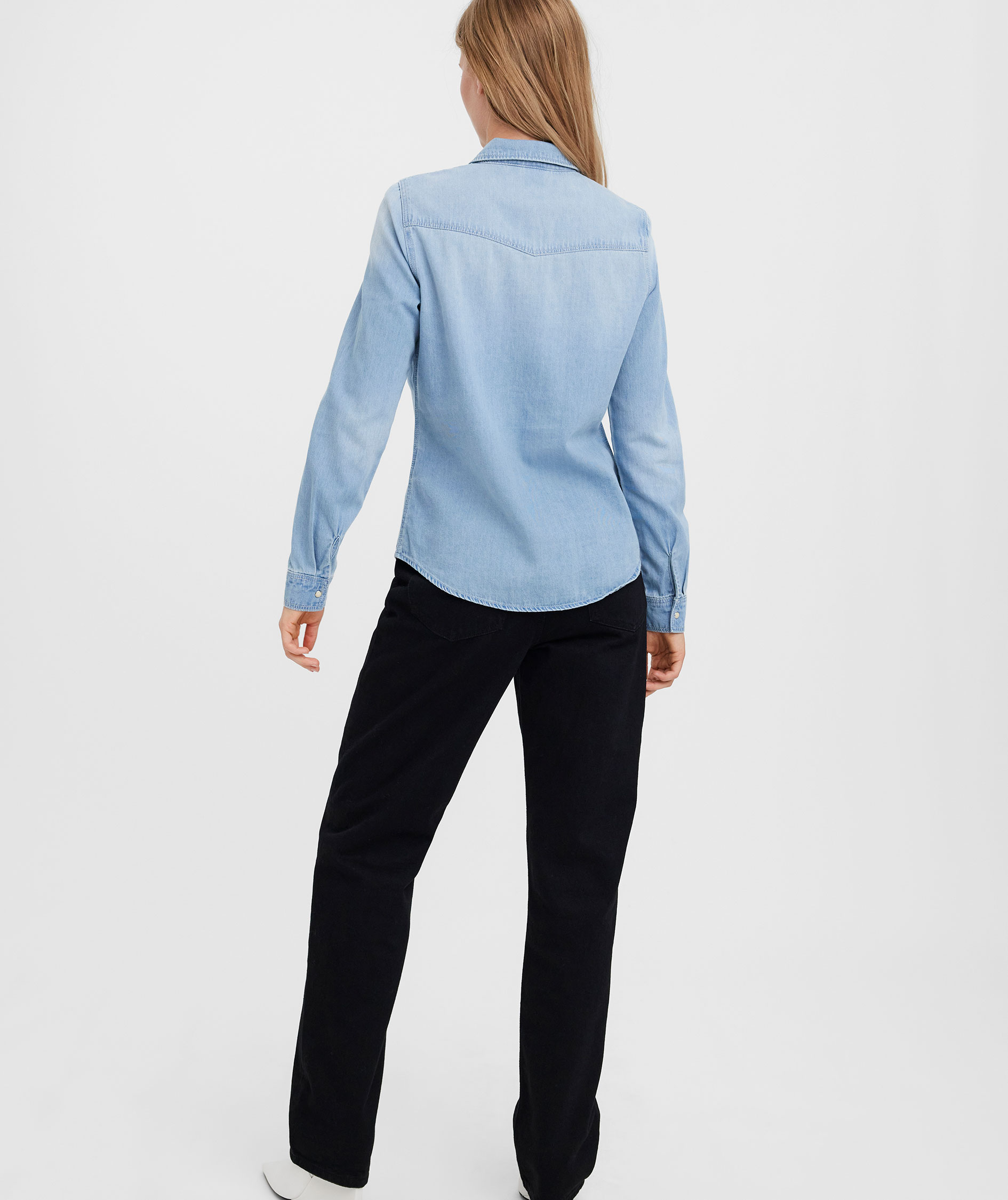 Vero Moda VMMARIA women's denim shirt, Light Blue Denim, large image number 5