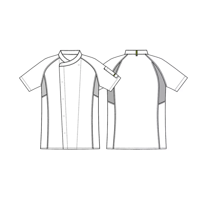 Kentaur short-sleeved unisex chefs-/serving jacket, White/Light Grey, large image number 3