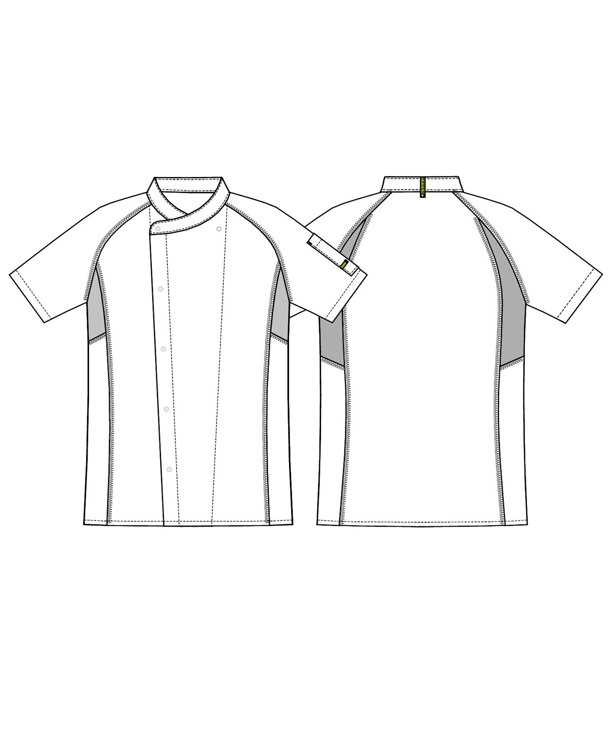 Kentaur kort&auml;rmad kockjacka, Vit/Ljusgr&aring;, large image number 3