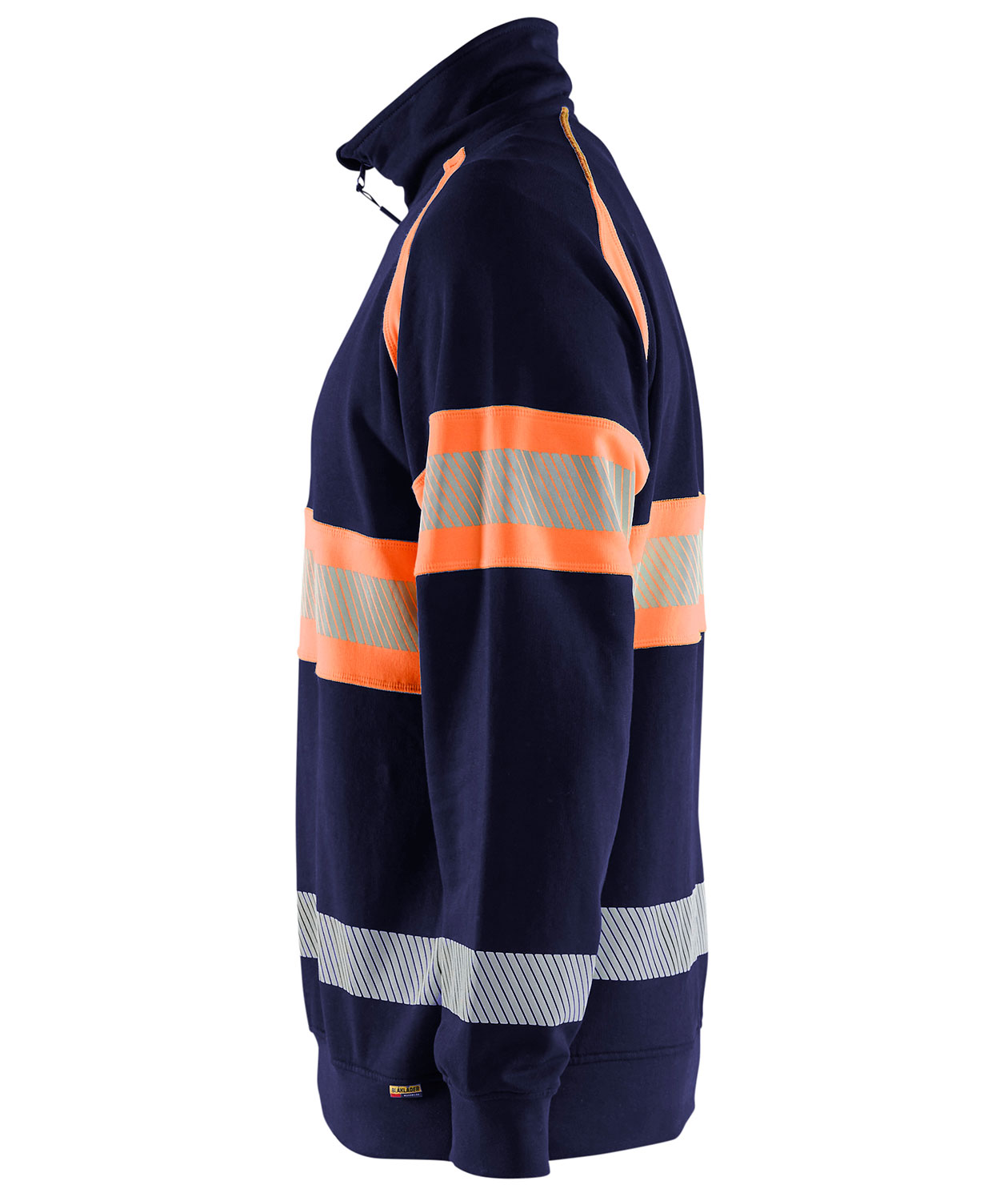 Bl&aring;kl&auml;der half zip sweatshirt, Marine/Hi-Vis Orange, large image number 3