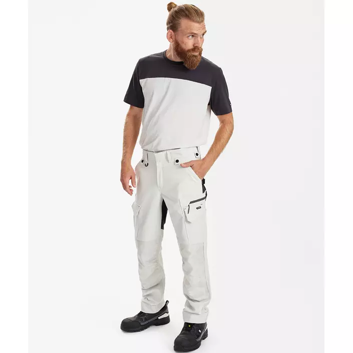 Engel Entire arbetsbyxa full stretch, Bone White/Anthracite Grey, large image number 2