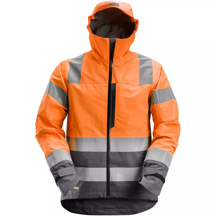 Snickers AllroundWork shell jacket 1330, Hi-Vis Orange/Steel Grey, large image number 0