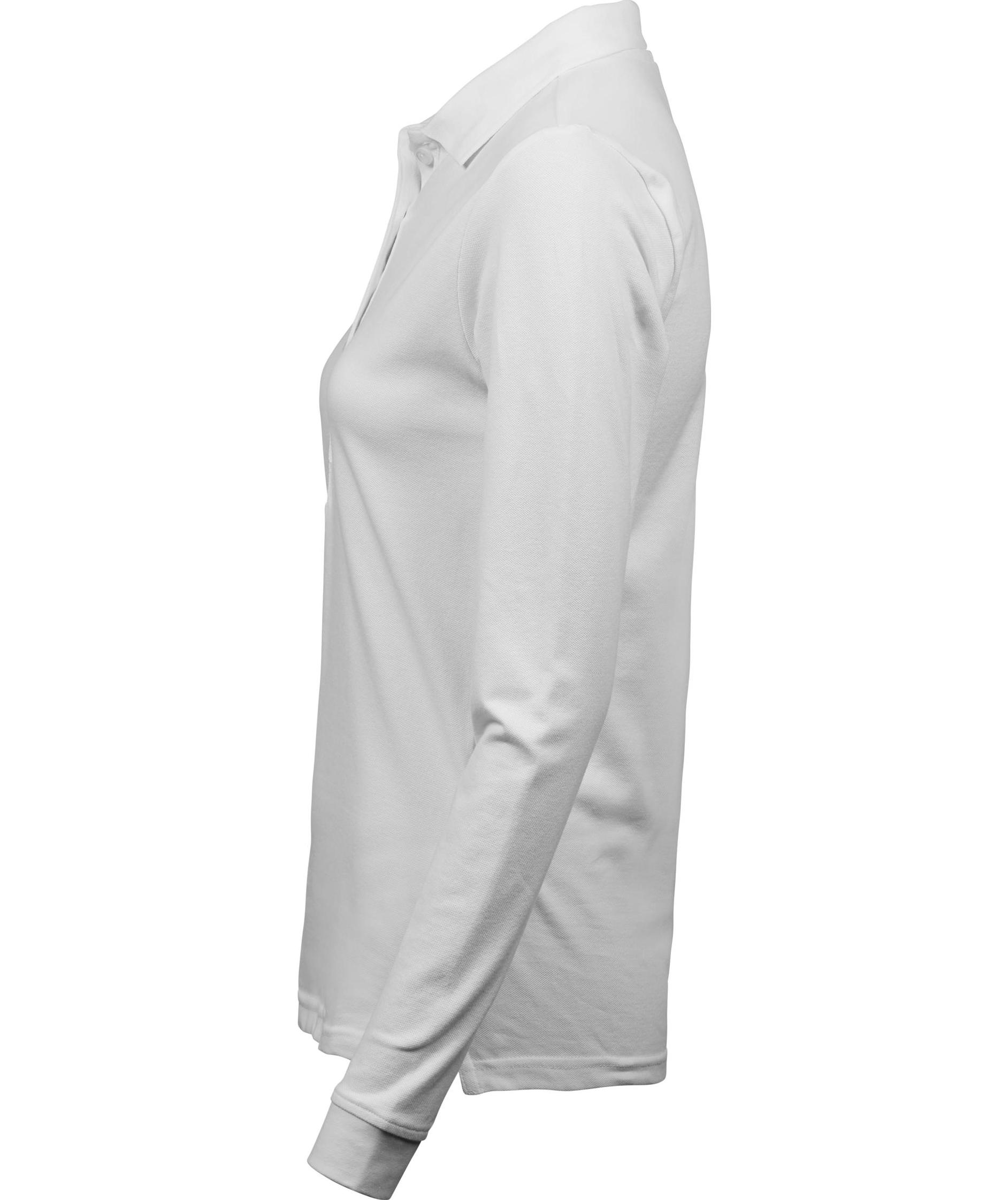 Tee Jays Luxury women's long-sleeved polo shirt, White, large image number 3