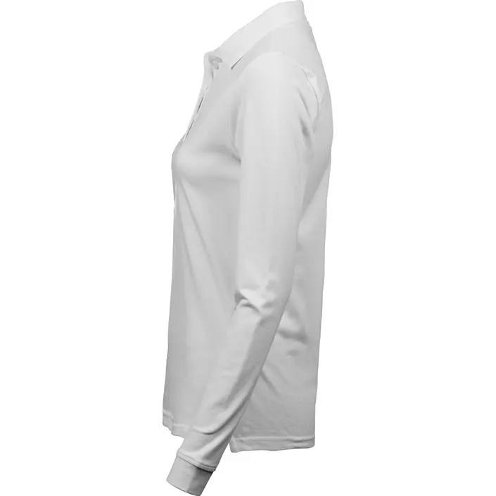 Tee Jays Luxury langærmet dame polo T-shirt, Hvid, large image number 3