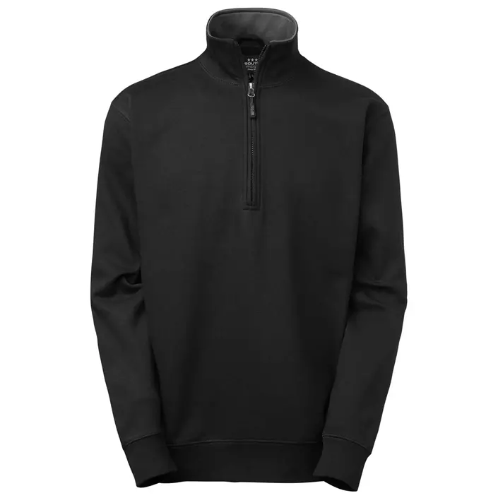 South West Webber  sweatshirt med kort lynlås, Sort/Grå, large image number 0