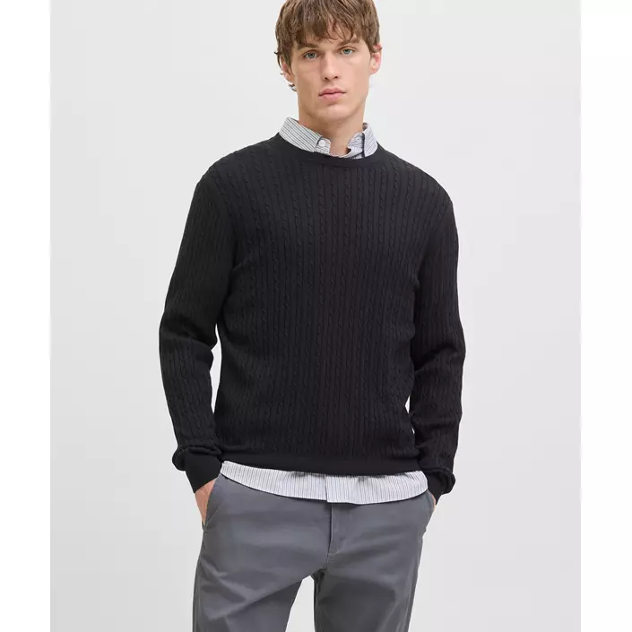 Jack & Jones JJEEMIL stickad tröja, Black, large image number 5