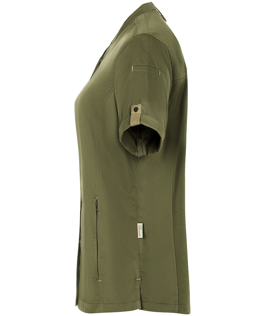 Karlowsky Green-Generation short sleeved chefs jacket, Moss green, large image number 3