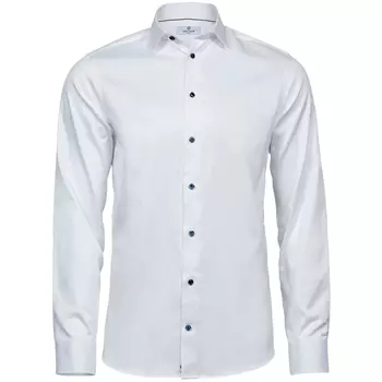 Tee Jays Luxury Slim fit skjorte, Hvid/Blå