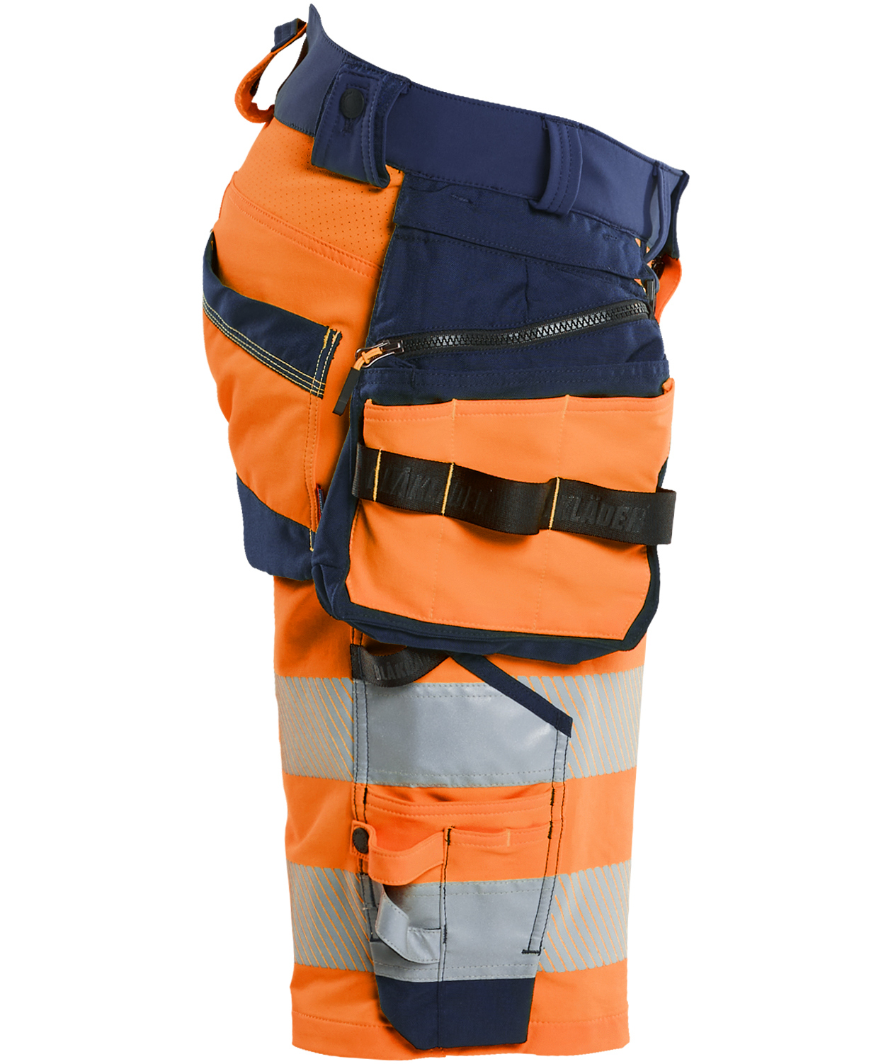 Bl&aring;kl&auml;der hantverksshorts full stretch, Varsel Orange/Marinbl&aring;, large image number 2