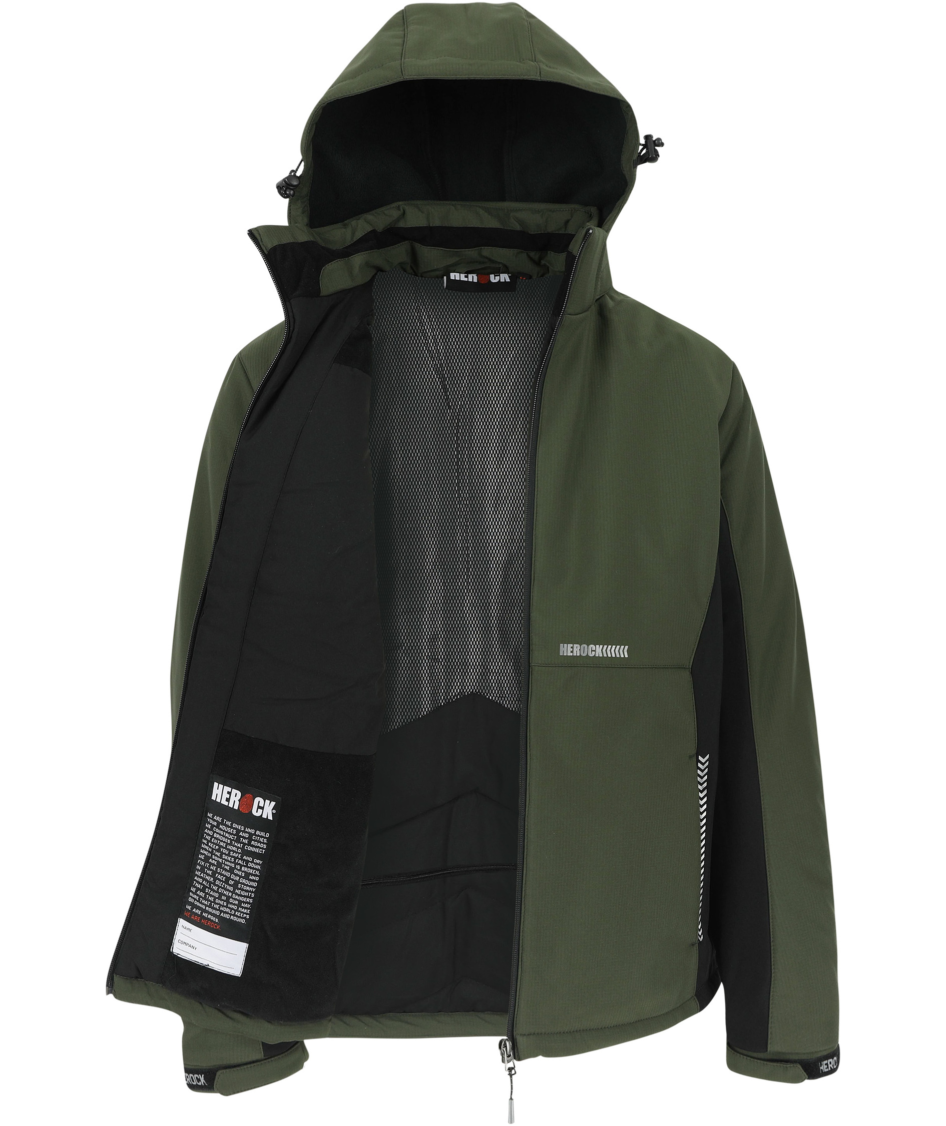 HEROCK Taris lined softshell jacket, Dark Khaki/Black, large image number 3
