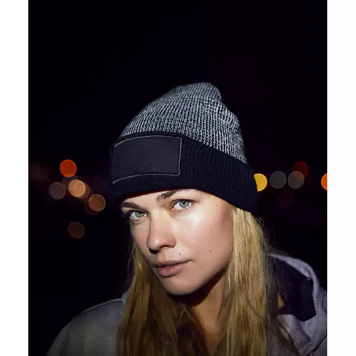 Clique Hubert Patch reflective knitted beanie, Reflective, Reflective, large image number 1