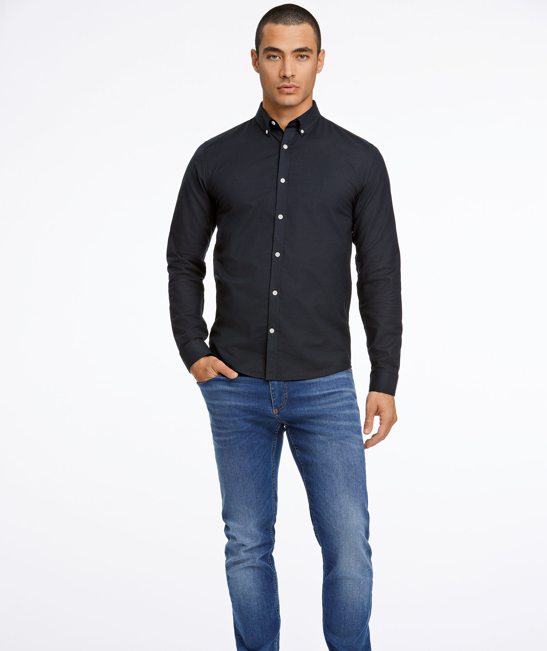 Lindbergh Oxford superflex shirt, Black, large image number 1