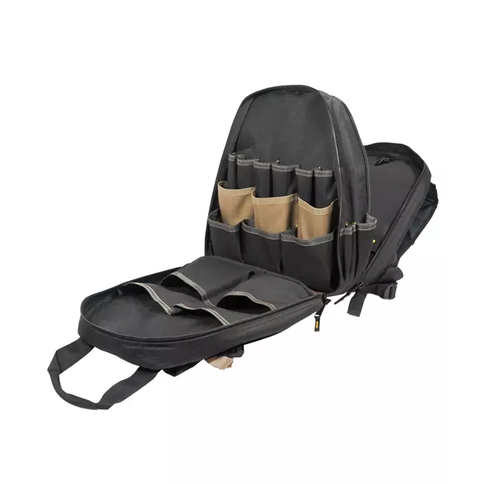 CLC Work Gear 1134 Deluxe tool backpack, Black/Brown, Black/Brown, large image number 1