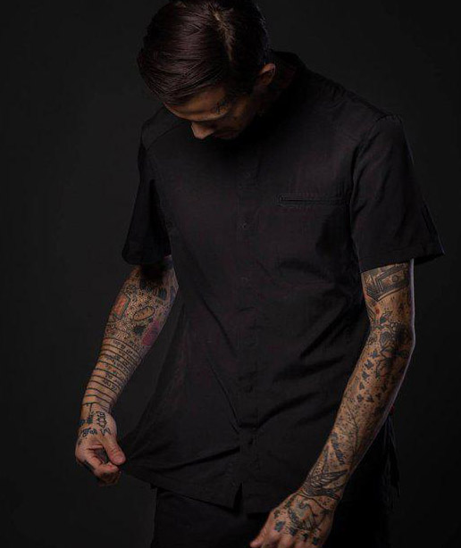 Segers 1006 regular fit kort&aelig;rmet kokkeskjorte, Sort, large image number 1