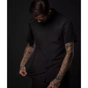 Segers 1006 regular fit short-sleeved chefs shirt, Black