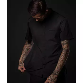 Segers 1006 regular fit short-sleeved chefs shirt, Black