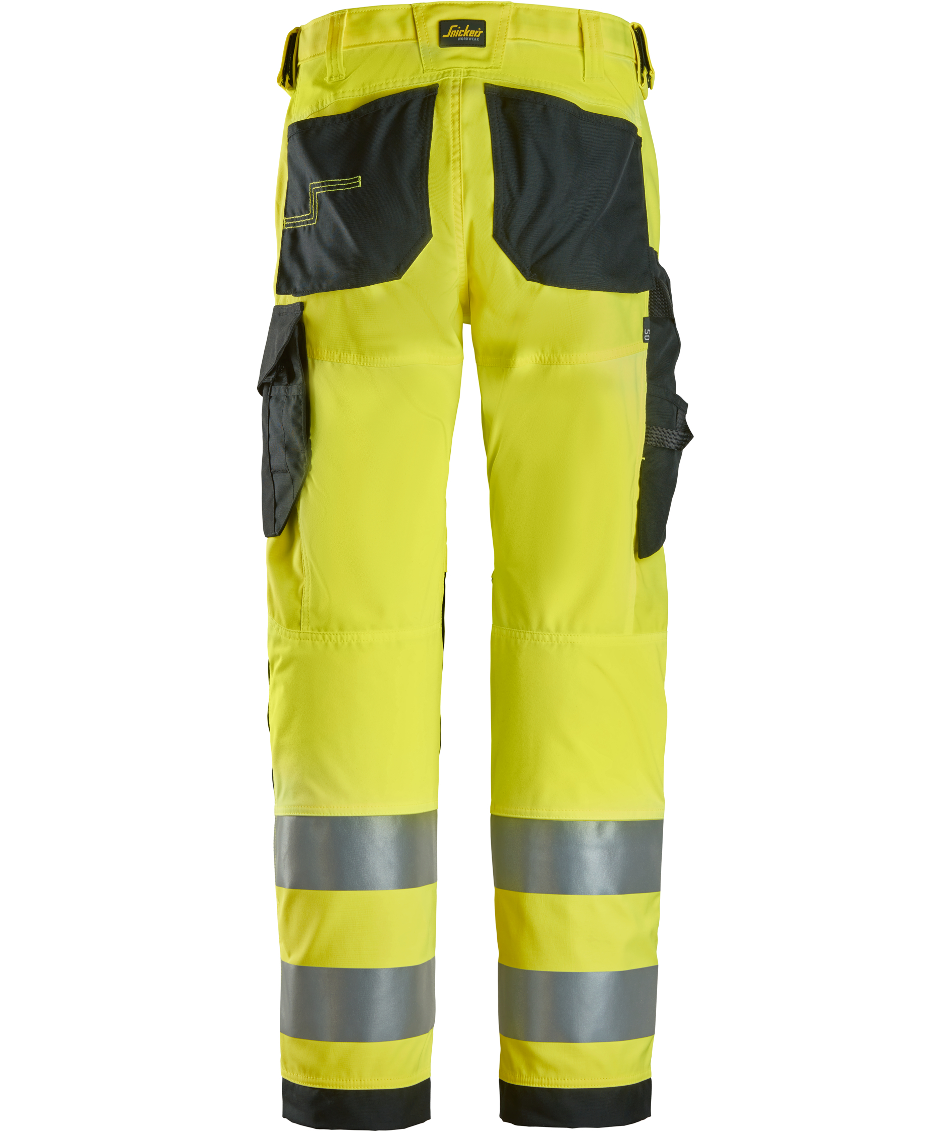 Snickers arbejdsbukser 6338, Hi-vis Gul/Sort, large image number 1
