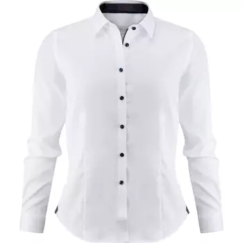 J. Harvest & Frost Twill Purple Bow 146 Lady fit shirt, White