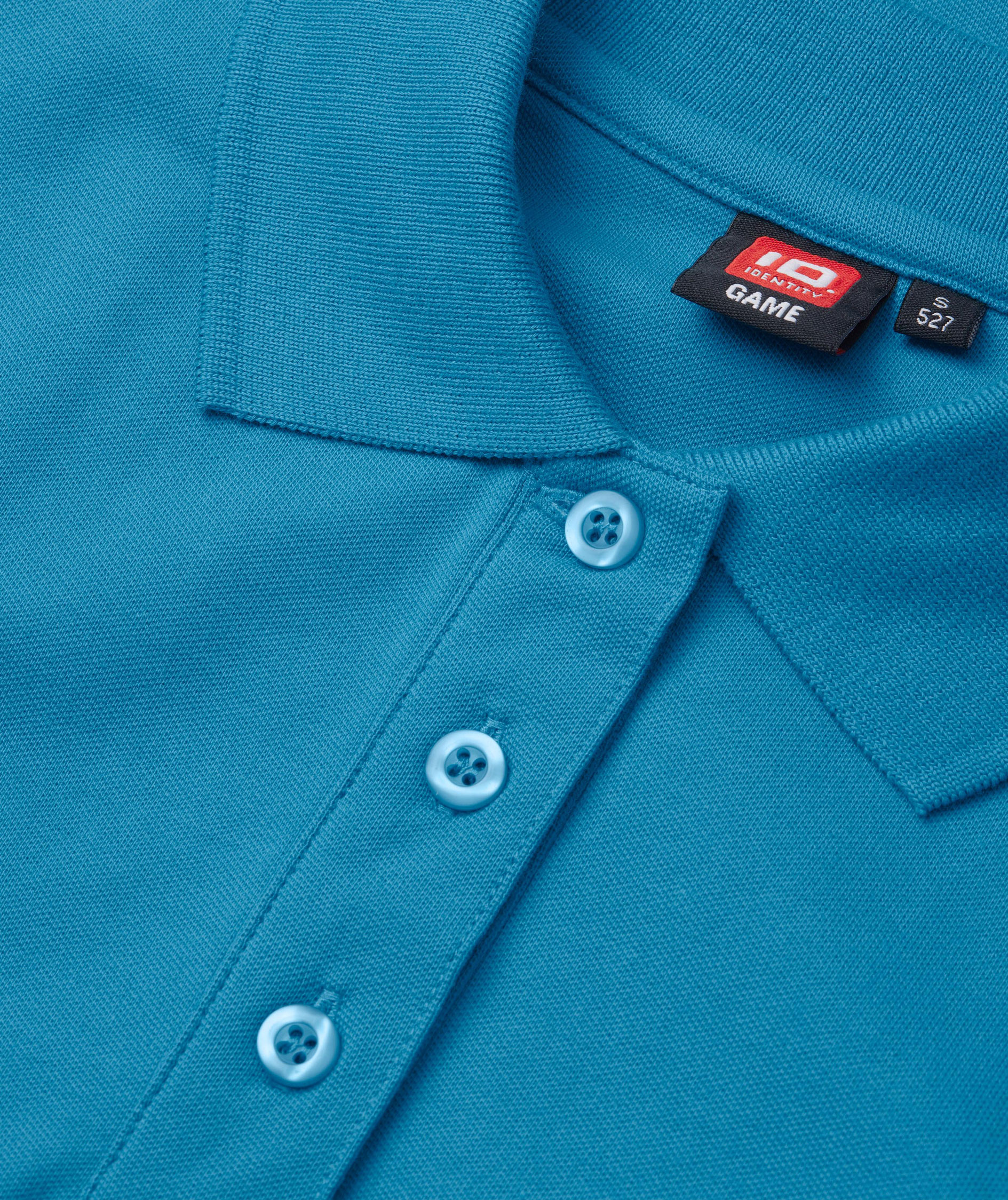 ID women's Pique Polo T-shirt with stretch, Turquoise, large image number 3