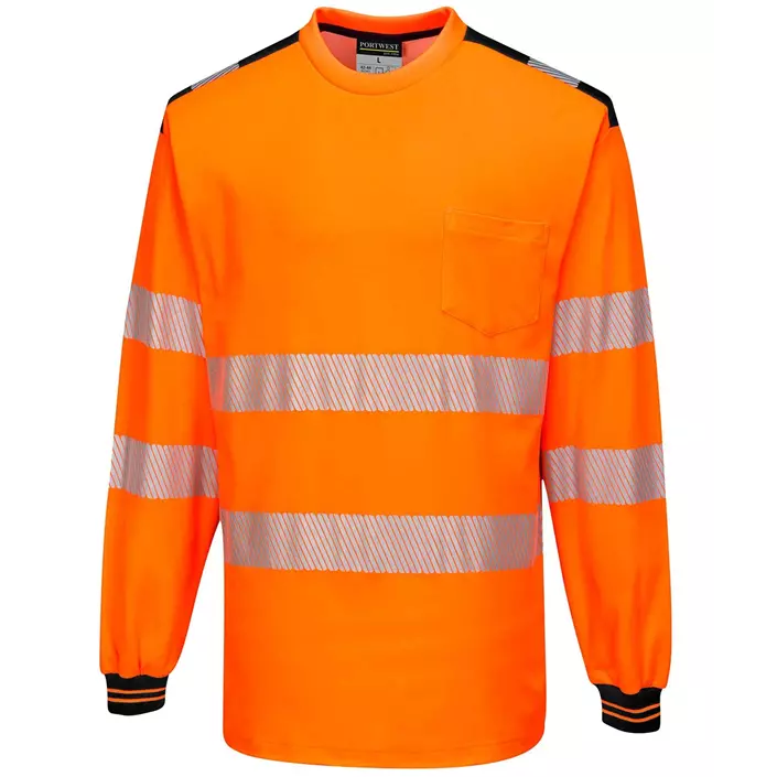 Portwest långärmad T-shirt, Varsel Orange/Svart, large image number 0