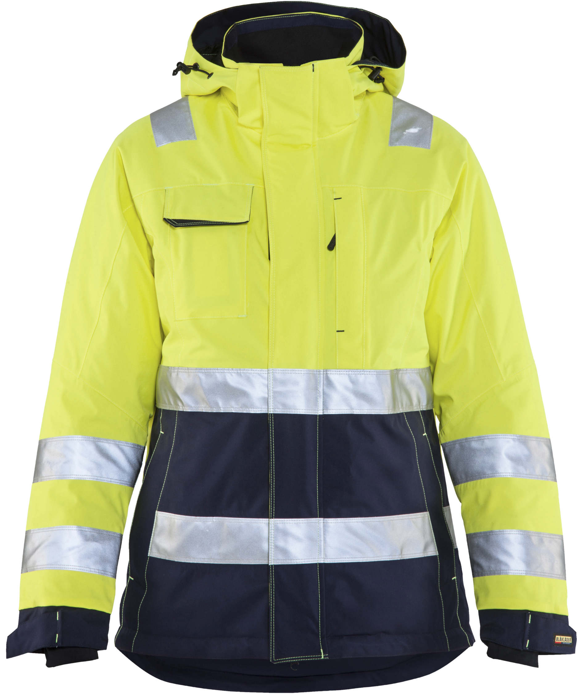 Bl&aring;kl&auml;der dame vinterjakke, Hi-vis&nbsp;Gul/Marine