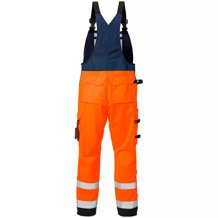 Fristads Latzhose 1015, Hi-vis Orange/Marine, large image number 1