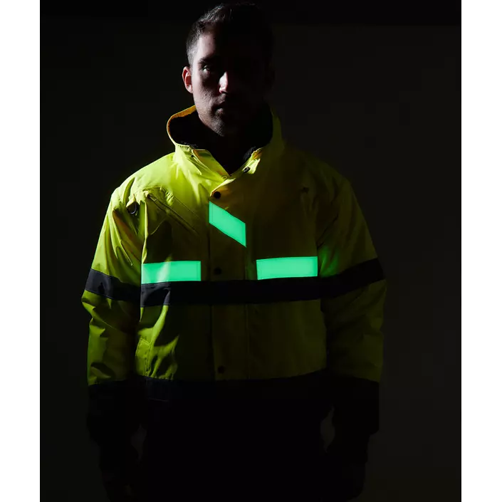 Portwest Glowtex 3-in-1 pilot jacket, Hi-vis Yellow/Marine, large image number 3