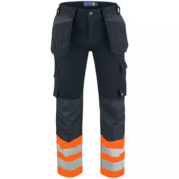 ProJob craftsman trousers 6530, Black/Hi-vis Orange