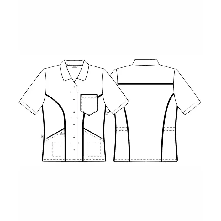 Kentaur kortærmet dame funktionsskjorte, Hvid - Sort/Rød/Grå, large image number 2