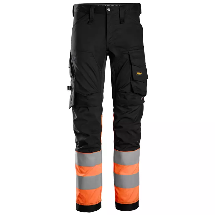 Snickers AllroundWork work trousers 6334, Black/Hi-vis Orange, large image number 0