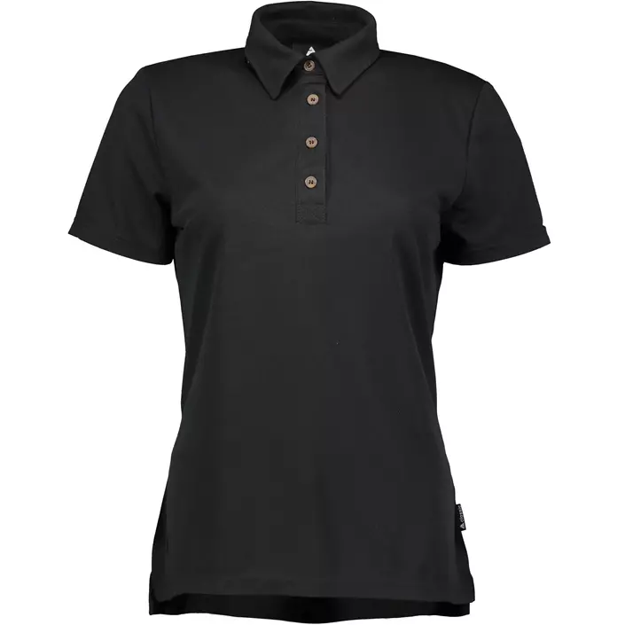 Pitch Stone Tech Wool dame polo T-shirt, Black, large image number 0