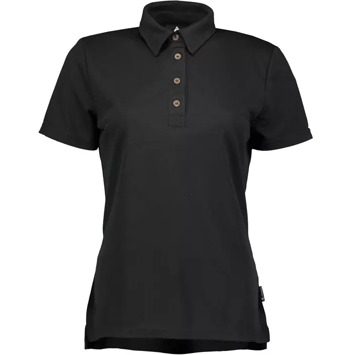 Pitch Stone Tech Wool dame polo T-shirt, Black, large image number 0