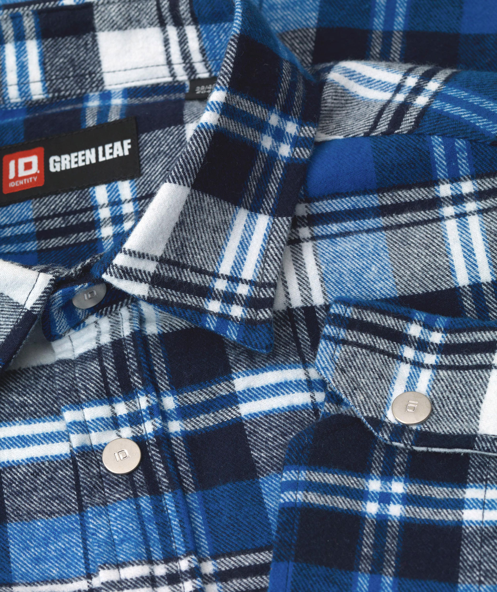 ID Green Leaf flannelskjorte, Kongebl&aring;, large image number 4