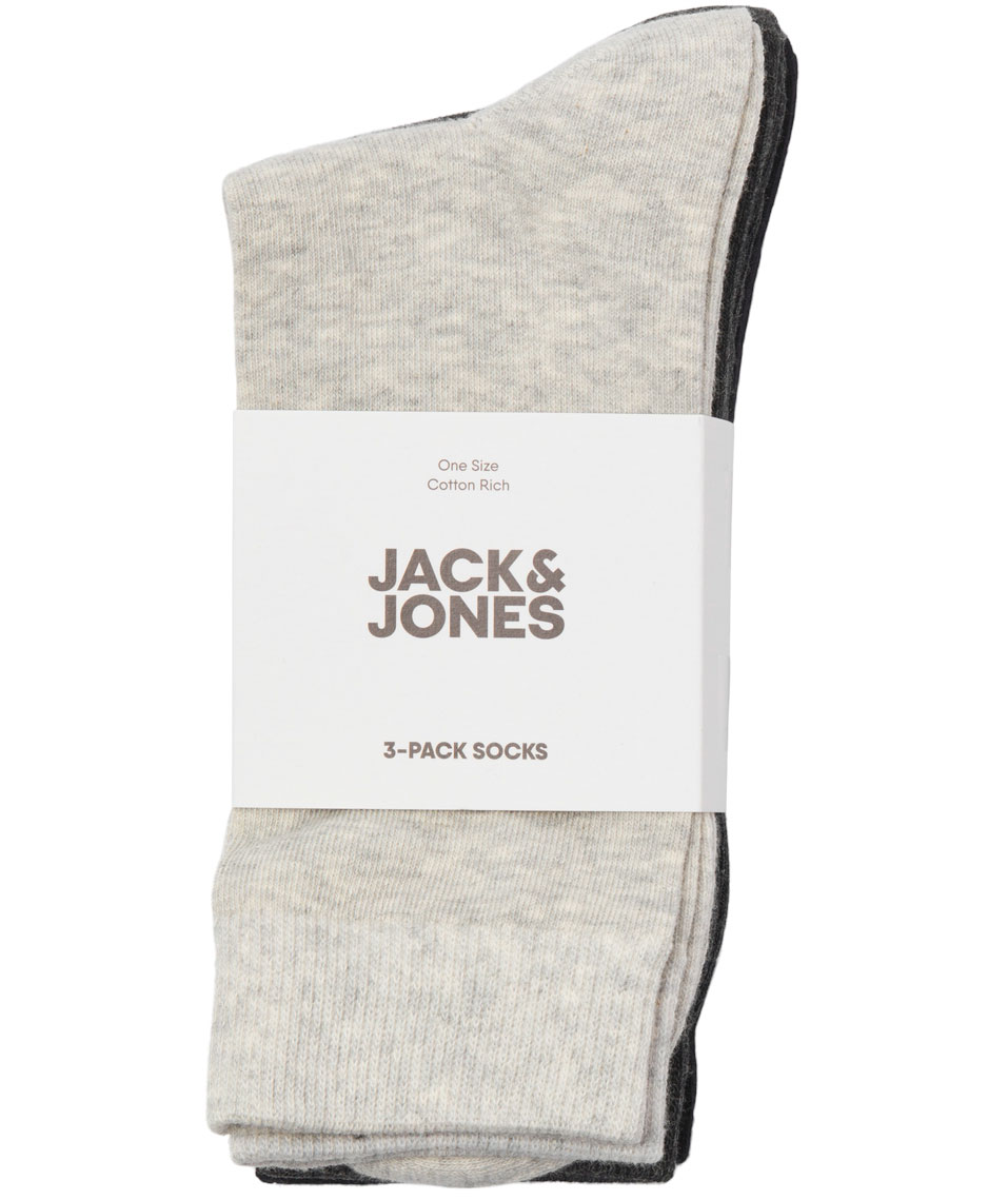 Jack & Jones JACRAFAEL3-pack socks, Dark Grey Melange, Dark Grey Melange, large image number 5