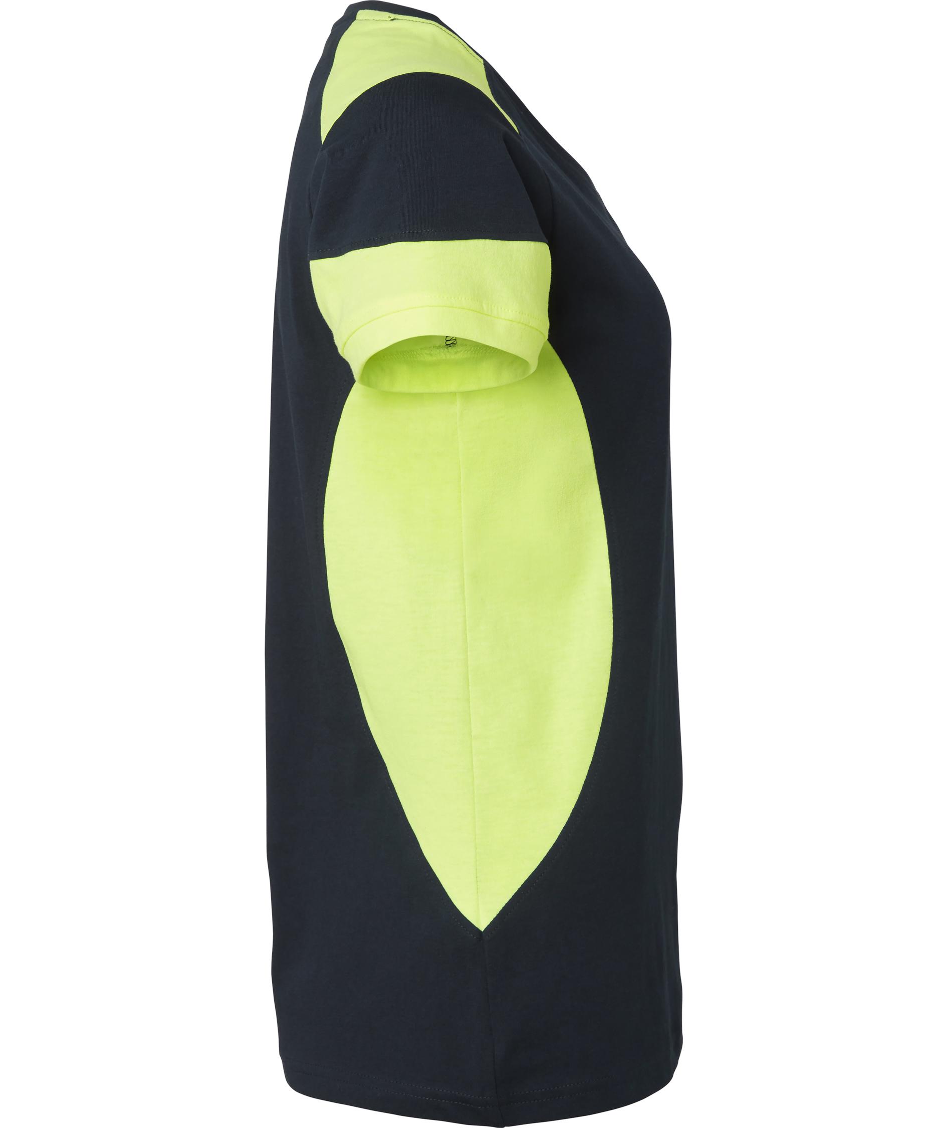 Top Swede dame T-shirt 211, Navy/Hi-Vis gul, large image number 2