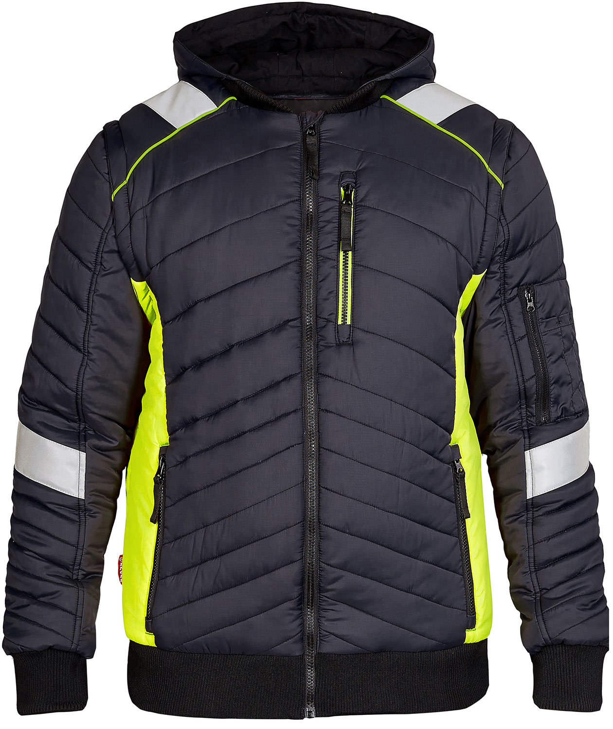 Engel 2-i-1 Cargo jacka, Svart/Gul