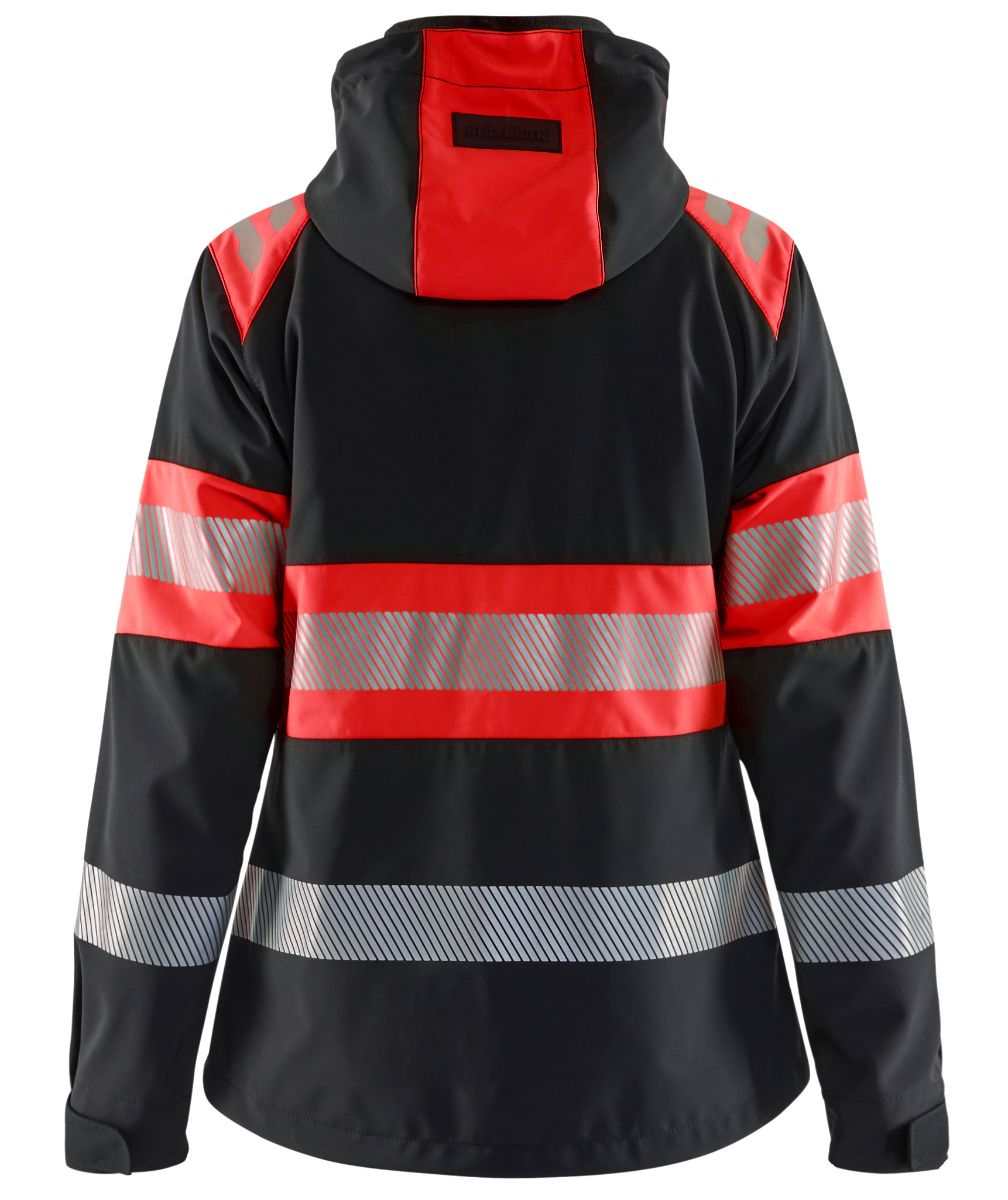 Bl&aring;kl&auml;der dame softshelljakke, Svart/Hi-Vis R&oslash;d
