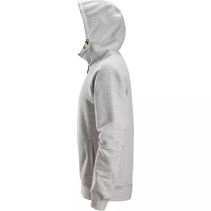 Snickers Logo hoodie med dragkedja 2846, Grey melange, large image number 3